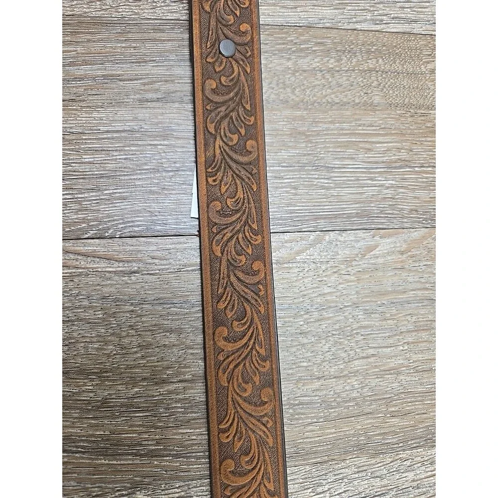 NEW - Tony Lama Leather Belt Little Texas C60119 Youth Size 20 Brown Embossed